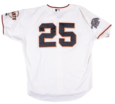 2002 Barry Bonds Game Used & Photo Matched San Francisco Giants Home Jersey-Matched To 2 Home Runs - Including All-Star Game! (Resolution Photomatching & Sports Investors Authentication) 